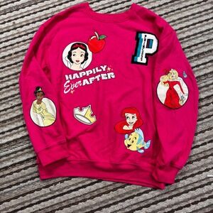 Disney Parks Letterman Sweatshirt 100 Anniversary‎ Pink PrincessWomen's Size  M